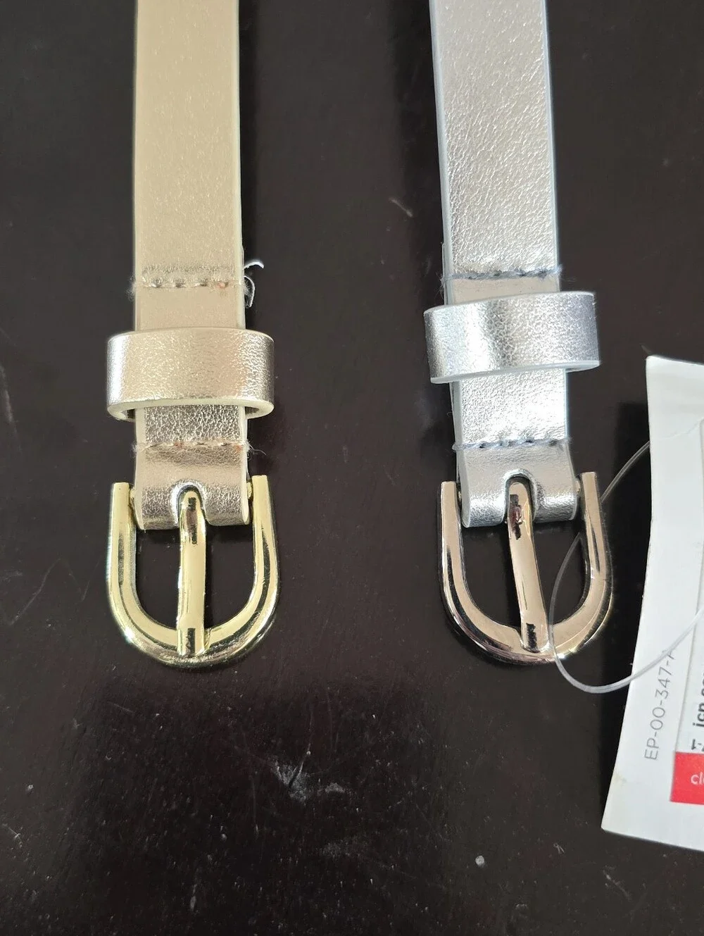 jcpenney Metallic Skinny Belt Duo in Silver and Gold Tone